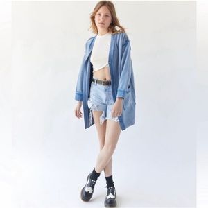 NWT Urban Outfitters Oversized Blue Button Cardigan